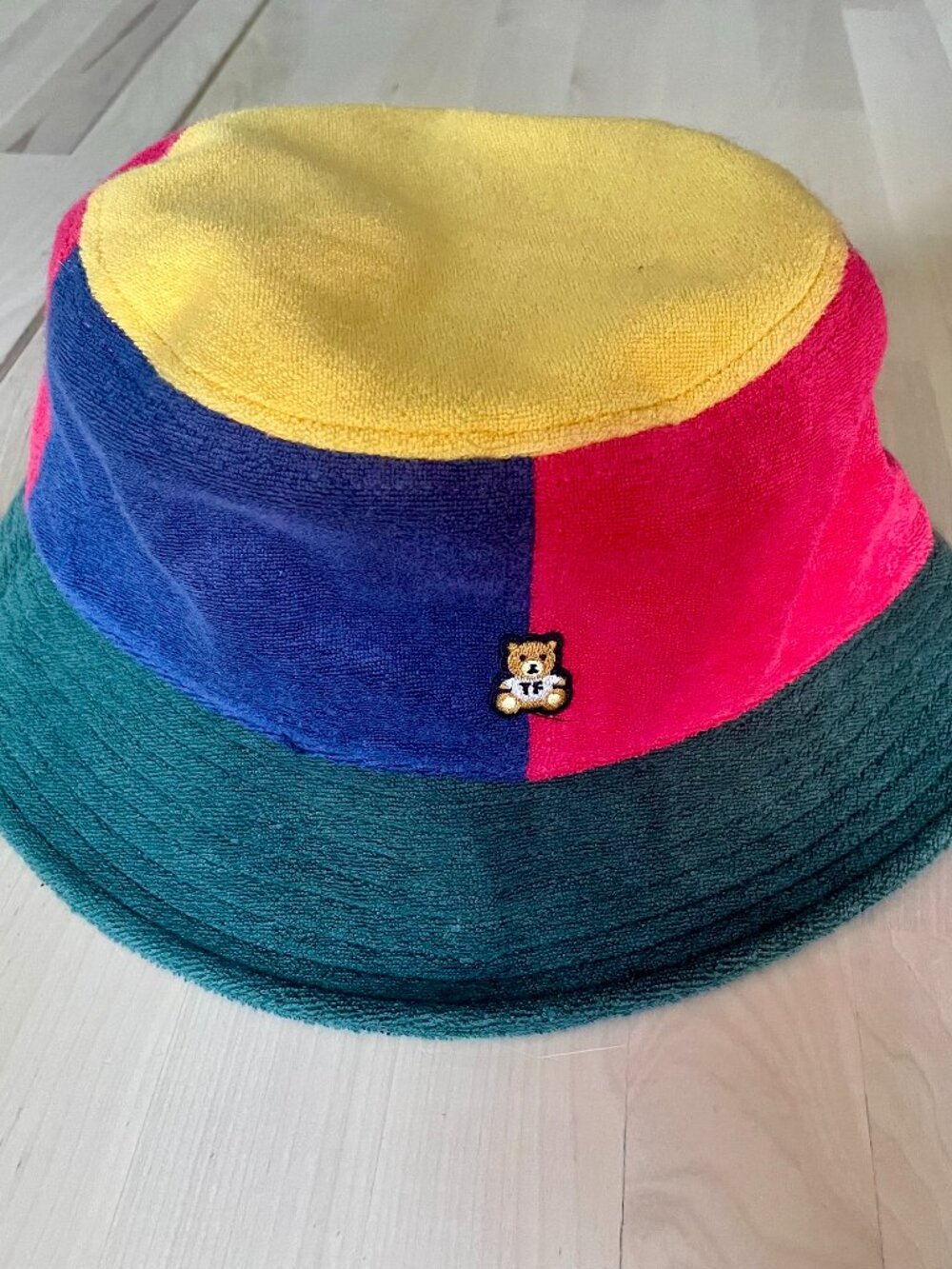 Teddy Fresh Unisex Blue Red Yellow Green Colorblock Terry Bucket Hat One Size